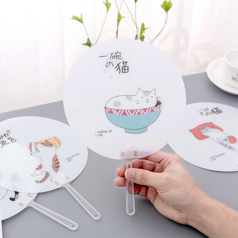 Hand Fan Cute Travel Fan Unicorns cactus cat Shape Cloth Fan Japanese Style ME
