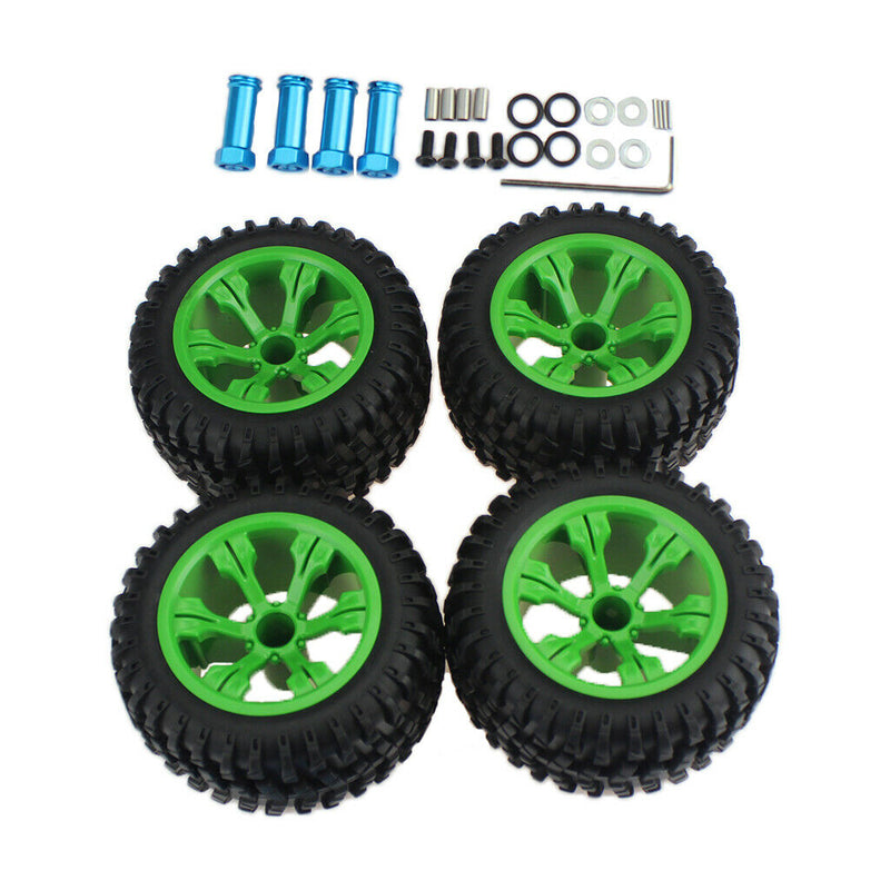 4PCS High Grip Tire & Hub Extension Adapter for WLtoys 144001 124019 RC Car