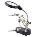 Adjustable 3.5X 12X Helping Hand Soldering Irons Stand Clip Led Light Magni