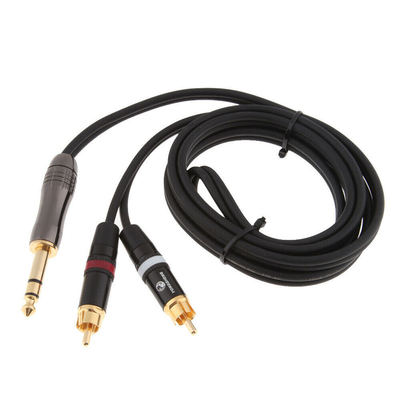 6.35mm to Dual RCA Amplifier Mixing Console TRS Audio Splitter Cable 1.5m