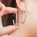 Fashion Personality Cubic Zirconia Exaggerated Big Circle Earrings Female B