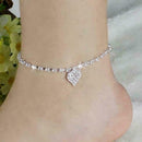 Women Lady Crystal Rhinestone Love Heart Anklet Ankle Bracelet Jewel UKLQ C C3U7