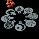 8pcs/set Mosque Eid Mubarak Ramadan Design Coffee Stencils Cake Templates JR