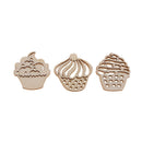 100pcs Natural Wooden Cake Embellishments Crafts for Scrapbooking Cardmaking