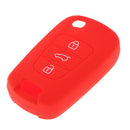 Silicone Car Remote Key Case Smart 3 Buttons Auto Key Case For Hyundai Kia Red