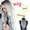 25'' Women Synthetic Long Wavy Wigs White Black Gray Wigs Hair BEST Fash Co Z3Z0