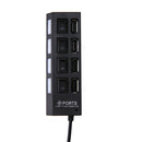4 Port USB Charging Dock Station Quick Charger with Indicator and Switches