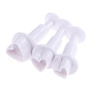 3pcs Love Heart Shape Cookie Plunger Cutter Fondant Gumpaste Cupcake Topper  Gw