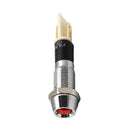 8mm 12V Red LED Metal Indicator Dash Light Lamp Wire Leads