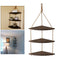3 Layers Wood Hanging Rack Corner for Living Room Bedroom Bathroom Decor