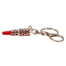 Fashion Cute Alloy Crystal Lipstick Keychain Red V3W9