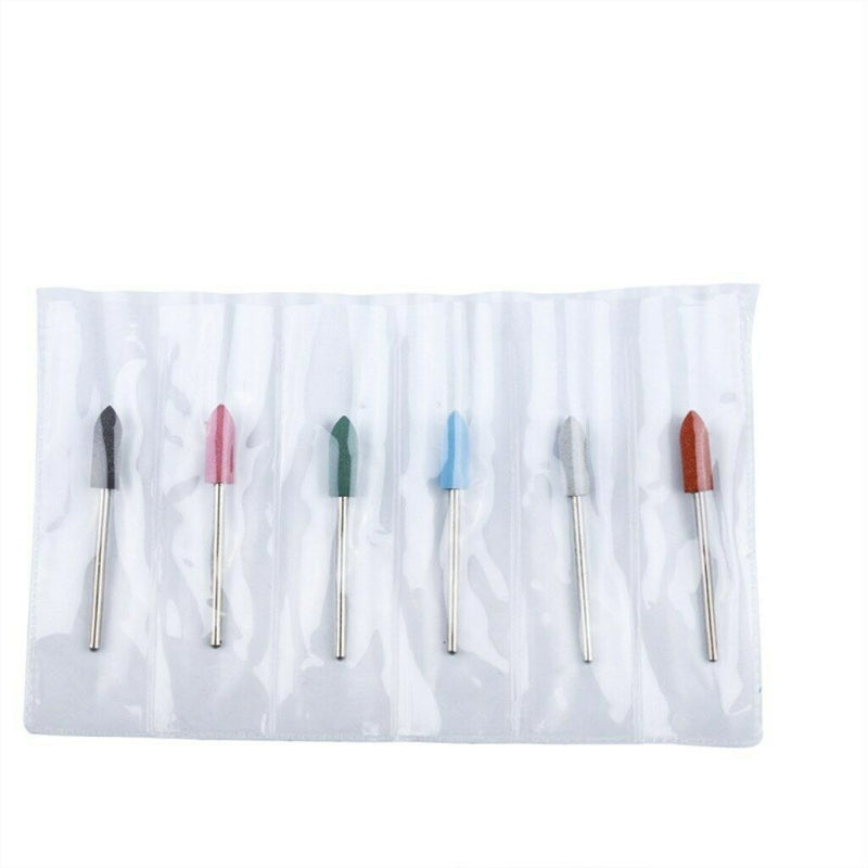 Colorful Silicone Buffing Bits for Nails, Pack of 6