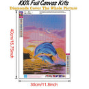 5D DIY Full Drill Fantasy Dolphin Horse Embroidery Diamond Painting (B954) A