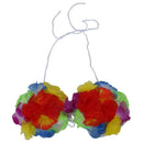5pcs Set Hawaiian Grass Skirt Flower Hula Lei Garland Dress Costume (Green)