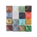 7Pcs Natural Chakra Pyramid Stone Set Reiki Generator Healing Gemstones Stones