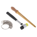 29 Pieces Jewelers Rubber Hammer Brass Ring Mandrel Sizer Finger Size Gauge Set