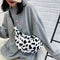 Women Plush Cow Printed Chest Bag Casual Street Crossbody Shoulder Pack (1)