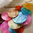 Multicolor Earrings Round Sequins Color Tassel Earrings Creative Fish Scale