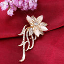 Chic Flower Crystal Enamel Brooch Clothing Pin Suits Dress Banquet Gift
