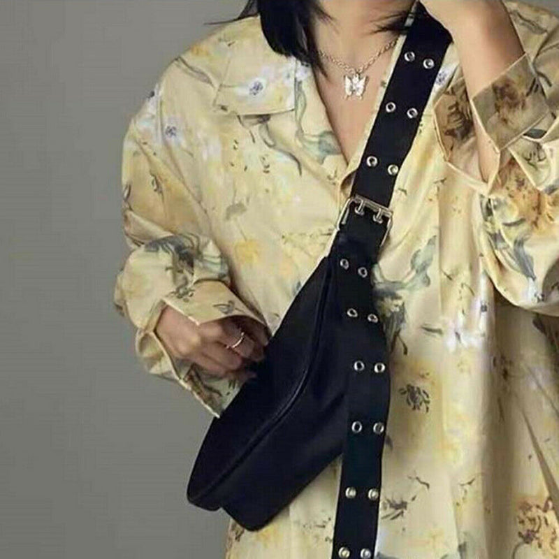 Casual Nylon Messenger Bag Women Fashion Pure Color Street Shoulder Handbag