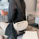 Fashion Leather Crossbody Bags Women Chain Shoulder Travel Handbag (Beige)