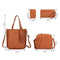 4pcs Women Handbag Lady PU Leather Shoulder Bag Tote Purse Messenger Satche