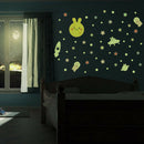 3pcs/set Luminous Star Rabbit Wall Stickers Waterproof Room Decor Decals A