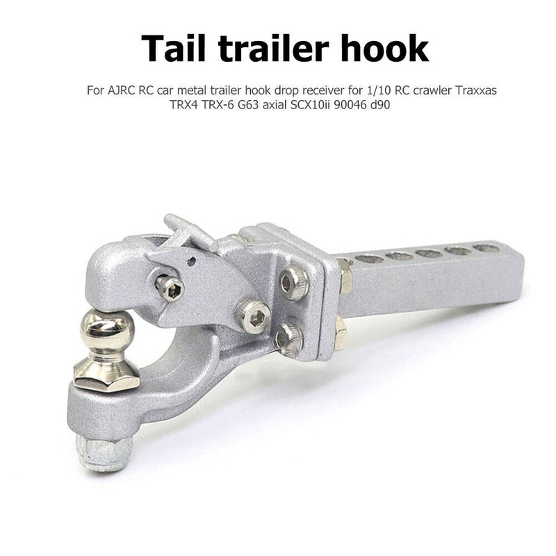 RC Climbing Car Rear Trailer Hook Adjustable Metal Tractor Hook Receiver