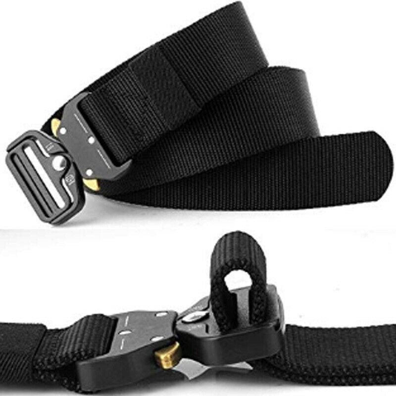 (2Pcs) Men'S Nylon Canvas Belt, Outdoor Multi-Function Belt with Quick Rele O9I9