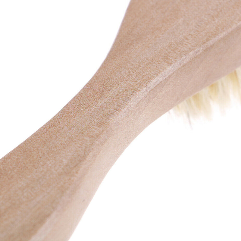 1XNatural Bristles Dry Face Cleansing Brush Facial Exfoliator Bamboo Handle W Bj