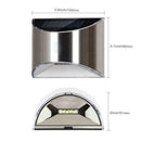 2PCS Stainless Steel Security Solar Wall Lights Outdoor Post Fence Path T1P8