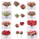 Set 2 Artificial Roses 20 Heads Bouquet for Home Garden Party Wedding Decor
