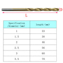 60pcs HSS Titanium Coated Twist Drill Bit 1/1.5/2/2.5/3/3.5mm Screwdriver Tool