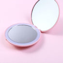 LED Lighting Mini Makeup Mirror Portable 10X Magnify Round Cosmetic Mirror