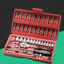 46pcs 1/4-Inch Socket Set Car Repair Tool Ratchet Torque Wrench Combo Tools