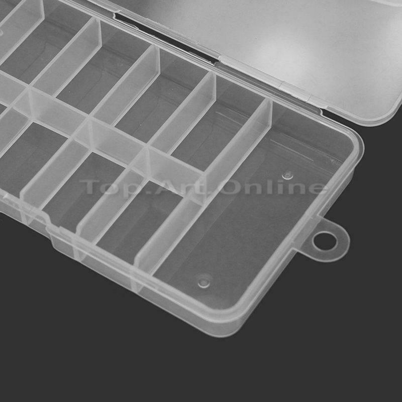 2x 10 Cells  Acrylic Empty Transparent False Nail Art Tips Storage Box Container