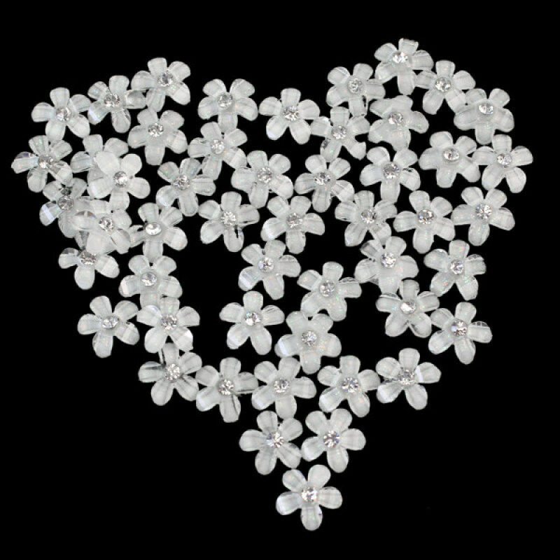 50X Charm Rhinestone Decoration Flower Design Nail Art Tips Manicure Accessories