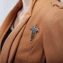Men's Shirt Suit Blue Lucite Tassel Bouquet Brooch Breastpin Pin Accessories