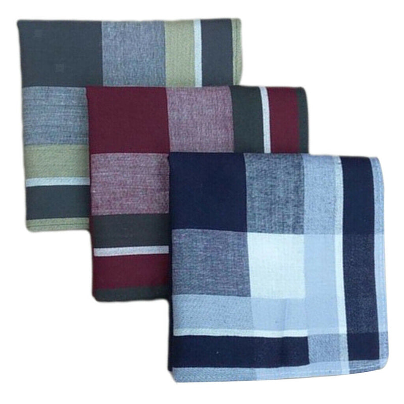 12pcs Plaid Handkerchiefs Classic Soft Hanky  Square Formal Kerchief 16''