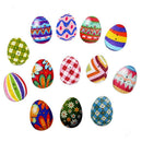 100Pieces Floral Printed Oval Egg Shape Wooden Buttons for Sewing and Crafts