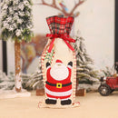 Christmas Plaid Wine Bottle Cover Champagne Cover Home Decor (Santa Claus)