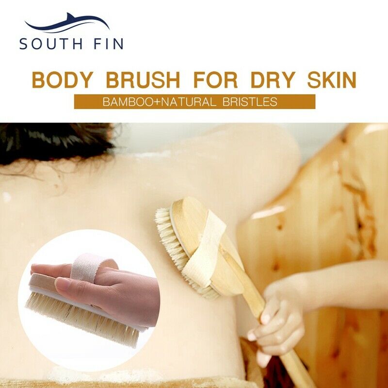 Blue Zoo South Fin Bath Body Brush Boar Bristles Exfoliating Body Massager  R3M5