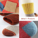 5 Pairs Women Rabbit Wool Socks Splicing Color Winter Thick Mid-calf Socks