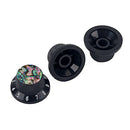 3Pcs Guitar Hat Knob Inlaid Shell For ST Electric Guitar Durable Black