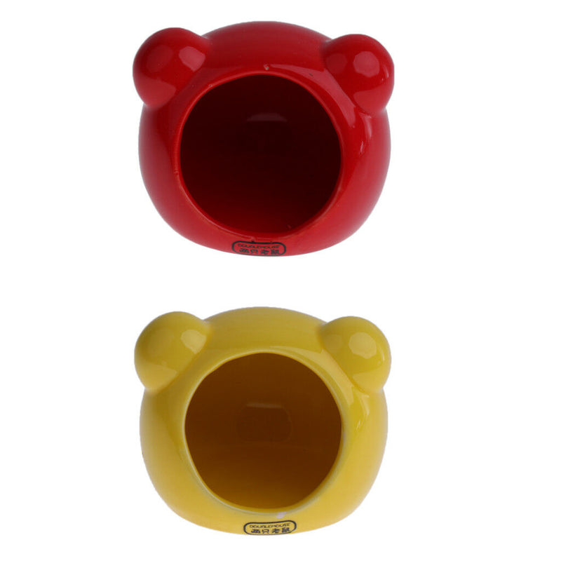 Ceramic Hamster Bed Comfortable Sleeping Small Animal Pet House Yellow