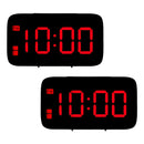 2pcs Precision Radio Controlled LCD ALARM Date Clock Red Brand New