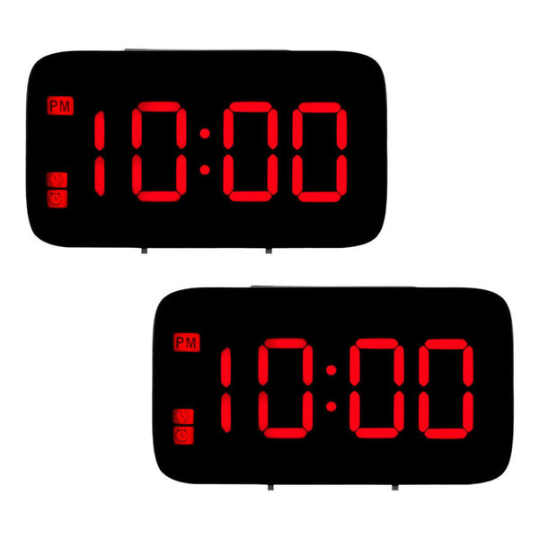 2pcs Precision Radio Controlled LCD ALARM Date Clock Red Brand New