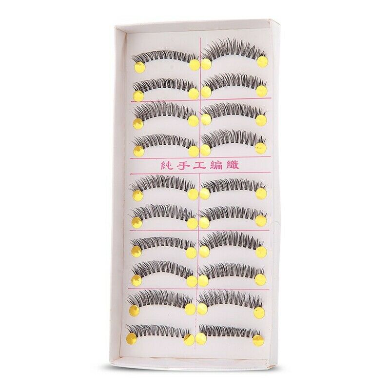 10 Pairs Makeup Handmade Natural Long False Eyelashes Eye Lashes 1.2cm E2U3