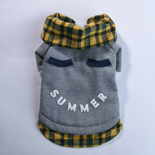 Dog Autumn Winter Warm Cotton Coat For Small Medium Dogs Puppies Yellow-L