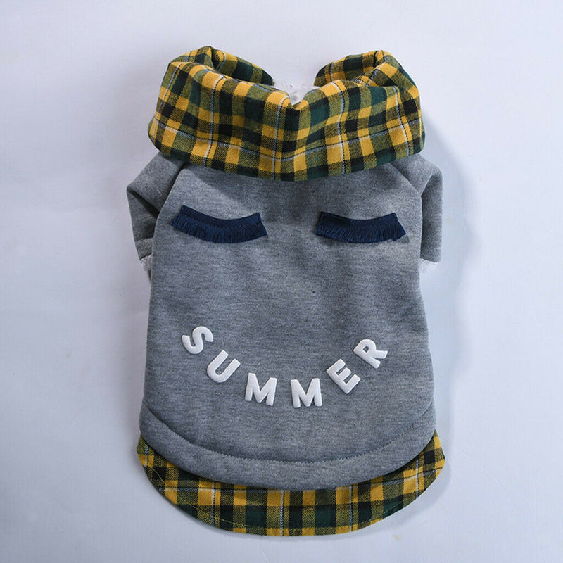 Dog Autumn Winter Warm Cotton Coat For Small Medium Dogs Puppies Yellow-L